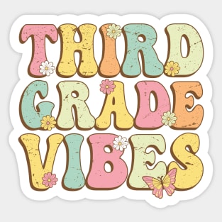 Third Grade Vibes , 3rd Grade Vibes , back to school Retro Vintage Sticker